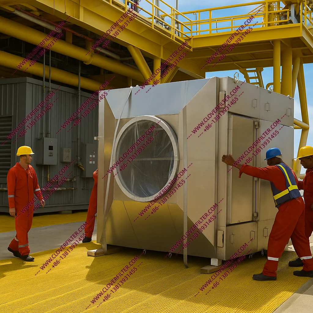 Filtros de Aire Automáticos de Tipo Enrollable para Plataformas de Perforación Marítima — Protección contra la Niebla Salina y la Corrosión por Polvo en Salas de Compresores y Cabinas de Control